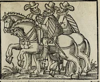 Picture 22 of 38 from De nuptiis illustris ac generosi Domini, Dom. Iohannis Georgii, Comitis a Zollern, serenissimi vtriusque Bauariae Ducis, Maxaemiliani consiliarij, &c. illustris & generosi Domini, Dom. Italo Friderici, Comitis à Zollern, Sigmaringen & Veringen, Domini in Haigerloch & Wehrstain, Romani Imperij Cubicularij haereditarij, Sacrae Caes. Maiestatis consiliarij intimi, &c. filii vnicè dilecti, Dominorum suorum clementissimorum, cum illustri et generosa Domina, Do. Francisca, illustris & generosi Domini, Dom. Friderici Vvild, Comitis in Thaumb & Kyrburg, Comitis Rheinensis in Stain, Comitis à Salm, & Domini in Vinstingen, &c. filia : celebratis Hechingae XI. Octobris, anno salutis M. D. IIC. libri septem : versu heroico (1601), leaf 123