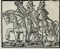 Picture 34 of 38 from De nuptiis illustris ac generosi Domini, Dom. Iohannis Georgii, Comitis a Zollern, serenissimi vtriusque Bauariae Ducis, Maxaemiliani consiliarij, &c. illustris & generosi Domini, Dom. Italo Friderici, Comitis à Zollern, Sigmaringen & Veringen, Domini in Haigerloch & Wehrstain, Romani Imperij Cubicularij haereditarij, Sacrae Caes. Maiestatis consiliarij intimi, &c. filii vnicè dilecti, Dominorum suorum clementissimorum, cum illustri et generosa Domina, Do. Francisca, illustris & generosi Domini, Dom. Friderici Vvild, Comitis in Thaumb & Kyrburg, Comitis Rheinensis in Stain, Comitis à Salm, & Domini in Vinstingen, &c. filia : celebratis Hechingae XI. Octobris, anno salutis M. D. IIC. libri septem : versu heroico (1601), leaf 138