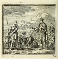An illustration from De onwaardige wereld : vertoond in vyftig zinnebeelden, met godlyke spreuken en stichtelyke verzen (1710)