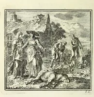 Picture 20 of 30 from De onwaardige wereld : vertoond in vyftig zinnebeelden, met godlyke spreuken en stichtelyke verzen (1710), leaf 144