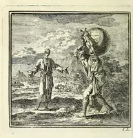 An illustration from De onwaardige wereld : vertoond in vyftig zinnebeelden, met godlyke spreuken en stichtelyke verzen (1710)