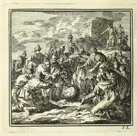 An illustration from De onwaardige wereld : vertoond in vyftig zinnebeelden, met godlyke spreuken en stichtelyke verzen (1710)