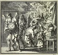 Picture 29 of 30 from De onwaardige wereld : vertoond in vyftig zinnebeelden, met godlyke spreuken en stichtelyke verzen (1710), leaf 208