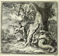 An illustration from De onwaardige wereld : vertoond in vyftig zinnebeelden, met godlyke spreuken en stichtelyke verzen (1710)
