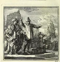 An illustration from De onwaardige wereld : vertoond in vyftig zinnebeelden, met godlyke spreuken en stichtelyke verzen (1710)