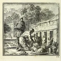 An illustration from De onwaardige wereld : vertoond in vyftig zinnebeelden, met godlyke spreuken en stichtelyke verzen (1710)