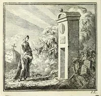 An illustration from De onwaardige wereld : vertoond in vyftig zinnebeelden, met godlyke spreuken en stichtelyke verzen (1710)