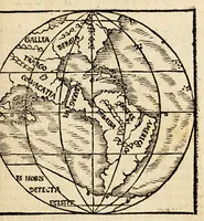 An illustration from De orbis situ ac descriptione, ad reuerendiss. D. archiepiscopum Panormitanum, Francisci, monachi ordinis Fra[n]ciscani, epistola sane qua[m] luculenta. : In qua Ptolemæi, cæterorumq[ue] superioru[m] geographorum hallucinatio refellitur, aliaq[ue] præterea de recens inuentis terris, mari, insulis (1529)