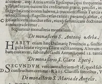 An illustration from De origine seraphicae religionis Fra[n]ciscanae eiusq[ue] progressibus, : de Regularis Obserua[n]ciae institutione, forma administrationis ac legibus admirabiliq[ue] eius propagatione. (1587)