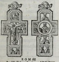 An illustration from De particula ex pretioso et viuifico ligno sacratissimae crucis Saluatoris Iesu Christi desumpta : sacris imaginibus et elogijs eodem ligno incisis insignita, et in Apostolico Sacrario asseruata commentarius (1609)