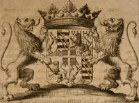 An illustration from De potestate legis mvnicipalis in advenas, et indigenas, tractatus gemina disqvisitione bipertitvs; ex pontificvm sanctionibvs, consiliorum scitis, & theologorum, ac iuris vtriusque consultorum doctrinis accuratè discussus: in quo praetereà complures conscientiae nodi distinctè, solidèque expediuntur (1641)