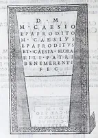 An illustration from De prisca Caesiorvm gente Io. Baptistae Fonteii primionis commentariorvm libri dvo : cvm Ivlii Iacobonii appendice (1582)