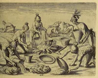Picture 11 of 16 from Der ander Theil, der newlich erfundenen Landtschafft Americae, von dreyen Schiffahrten, so die Frantzosen in Floridam (die gegen Nidergang gelegen) gethan. : Eine vnter dem Hauptman[n] H. Laudonniere, Anno 1564. Die ander vnter H. Ribald 1565. Die dritte, vnter H. Guerguesio 1567. geschehen. Mit Beschreibung vnd lebendiger Contrafactur, dieser Provintze, Gestalt, Sitten vnd Gebräuch der Wilden, (1603), leaf 117