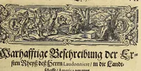 Picture 2 of 20 from Der ander Theyl, der newlich erfundenen Landtschafft Americae, von dreyen Schiffahrten, so die Frantzosen in Floridam (die gegen Nidergang gelegen) gethan. : Eine vnter dem Häuptmann H. Laudonniere, Anno 1564. Die ander vnter H. Ribald 1565. Die dritte, vnter H. Guorguesio 1567. geschehen. Mit Beschreibung vnd lebendiger Contrafactur, dieser Provintze, Gestalt, Sitten vnd Gebräuch der Wilden, (1591), leaf 25