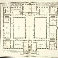 An illustration from Der auserlessneste und nach den Regeln der antiquen Bau-Kunst sowohl, als nach dem heutigen Gusto verneuerte Goldmann, als der rechtschaffenste Bau-Meister, oder die gantze Civil-Bau-Kunst : in unterschiedlichen vollständigen Anweisungen dergestalt abgehandelt, dass nicht leicht der geringste undeutliche Orth in der ehemahls edirten Goldmännischen Civil-Bau-Kunst befindlich, welcher nicht jetzo sattsam erkläret worden : alles auf das auffrichtigste mitgetheilet (1721)
