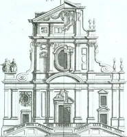 An illustration from Der auserlessneste und nach den Regeln der antiquen Bau-Kunst sowohl, als nach dem heutigen Gusto verneuerte Goldmann, als der rechtschaffenste Bau-Meister, oder die gantze Civil-Bau-Kunst : in unterschiedlichen vollständigen Anweisungen dergestalt abgehandelt, dass nicht leicht der geringste undeutliche Orth in der ehemahls edirten Goldmännischen Civil-Bau-Kunst befindlich, welcher nicht jetzo sattsam erkläret worden : alles auf das auffrichtigste mitgetheilet (1721)