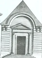 An illustration from Der auserlessneste und nach den Regeln der antiquen Bau-Kunst sowohl, als nach dem heutigen Gusto verneuerte Goldmann, als der rechtschaffenste Bau-Meister, oder die gantze Civil-Bau-Kunst : in unterschiedlichen vollständigen Anweisungen dergestalt abgehandelt, dass nicht leicht der geringste undeutliche Orth in der ehemahls edirten Goldmännischen Civil-Bau-Kunst befindlich, welcher nicht jetzo sattsam erkläret worden : alles auf das auffrichtigste mitgetheilet (1721)