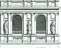 An illustration from Der auserlessneste und nach den Regeln der antiquen Bau-Kunst sowohl, als nach dem heutigen Gusto verneuerte Goldmann, als der rechtschaffenste Bau-Meister, oder die gantze Civil-Bau-Kunst : in unterschiedlichen vollständigen Anweisungen dergestalt abgehandelt, dass nicht leicht der geringste undeutliche Orth in der ehemahls edirten Goldmännischen Civil-Bau-Kunst befindlich, welcher nicht jetzo sattsam erkläret worden : alles auf das auffrichtigste mitgetheilet (1721)