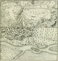 An illustration from De re ichnographica : cujus hodierna praxis exponitur, et propriis exemplis pluribus illustratur : inque varias, quae contingere possunt, ejusdem aberrationes, posito quoque calculo, inquiritur (1751)