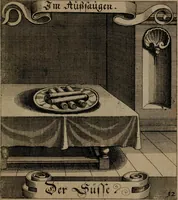 An illustration from Der Fruchtbringenden Geselschaft Nahmen, Vorhaben, Gemählde und Wörter : nach jedes Einnahme ordentlich in Kupfer gestochen, und in achtzeilige Reimgesetze verfasset (1646)