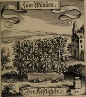 An illustration from Der Fruchtbringenden Geselschaft Nahmen, Vorhaben, Gemählde und Wörter : nach jedes Einnahme ordentlich in Kupfer gestochen, und in achtzeilige Reimgesetze verfasset (1646)