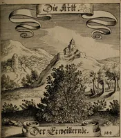An illustration from Der Fruchtbringenden Geselschaft Nahmen, Vorhaben, Gemählde und Wörter : nach jedes Einnahme ordentlich in Kupfer gestochen, und in achtzeilige Reimgesetze verfasset (1646)