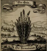 An illustration from Der Fruchtbringenden Geselschaft Nahmen, Vorhaben, Gemählde und Wörter : nach jedes Einnahme ordentlich in Kupfer gestochen, und in achtzeilige Reimgesetze verfasset (1646)