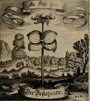 An illustration from Der Fruchtbringenden Geselschaft Nahmen, Vorhaben, Gemählde und Wörter : nach jedes Einnahme ordentlich in Kupfer gestochen, und in achtzeilige Reimgesetze verfasset (1646)