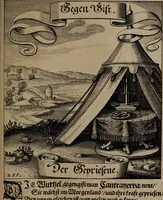 An illustration from Der Fruchtbringenden Geselschaft Nahmen, Vorhaben, Gemählde und Wörter : nach jedes Einnahme ordentlich in Kupfer gestochen, und in achtzeilige Reimgesetze verfasset (1646)