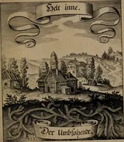An illustration from Der Fruchtbringenden Geselschaft Nahmen, Vorhaben, Gemählde und Wörter : nach jedes Einnahme ordentlich in Kupfer gestochen, und in achtzeilige Reimgesetze verfasset (1646)