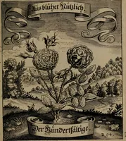 An illustration from Der Fruchtbringenden Geselschaft Nahmen, Vorhaben, Gemählde und Wörter : nach jedes Einnahme ordentlich in Kupfer gestochen, und in achtzeilige Reimgesetze verfasset (1646)