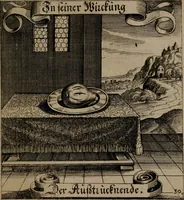 An illustration from Der Fruchtbringenden Geselschaft Nahmen, Vorhaben, Gemählde und Wörter : nach jedes Einnahme ordentlich in Kupfer gestochen, und in achtzeilige Reimgesetze verfasset (1646)