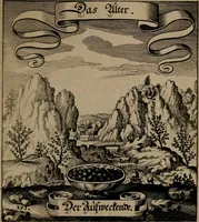 An illustration from Der Fruchtbringenden Geselschaft Nahmen, Vorhaben, Gemählde und Wörter : nach jedes Einnahme ordentlich in Kupfer gestochen, und in achtzeilige Reimgesetze verfasset (1646)