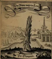 An illustration from Der Fruchtbringenden Geselschaft Nahmen, Vorhaben, Gemählde und Wörter : nach jedes Einnahme ordentlich in Kupfer gestochen, und in achtzeilige Reimgesetze verfasset (1646)