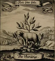 An illustration from Der Fruchtbringenden Geselschaft Nahmen, Vorhaben, Gemählde und Wörter : nach jedes Einnahme ordentlich in Kupfer gestochen, und in achtzeilige Reimgesetze verfasset (1646)
