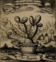 An illustration from Der Fruchtbringenden Geselschaft Nahmen, Vorhaben, Gemählde und Wörter : nach jedes Einnahme ordentlich in Kupfer gestochen, und in achtzeilige Reimgesetze verfasset (1646)