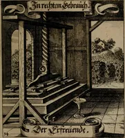 An illustration from Der Fruchtbringenden Geselschaft Nahmen, Vorhaben, Gemählde und Wörter : nach jedes Einnahme ordentlich in Kupfer gestochen, und in achtzeilige Reimgesetze verfasset (1646)