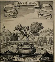 An illustration from Der Fruchtbringenden Geselschaft Nahmen, Vorhaben, Gemählde und Wörter : nach jedes Einnahme ordentlich in Kupfer gestochen, und in achtzeilige Reimgesetze verfasset (1646)