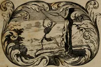 An illustration from Der geistliche Seelen-Artzt, versehen mit General-Artzney : wieder alle erdenckliche Melancholey, auf den jetzigen Welt-Stand gerichtet : auss dem Grund göttlicher H. Schrifft, der Heiligen Vätter Lehr und Sententzen, ausserlesenen Spruchwörtern, welt-geistlichen Aphorismis, medicinalischen Haupt-Regeln, kurtzen Historien, raren Gleichnüssen, und trostreichen Sitten-Lehren : von der Gedult in Wiederwärtigkeiten, Verfolgungen, Creutz und Leyden, durch nützliche Recipe vorgeschreibeu [sic] ... (1700)