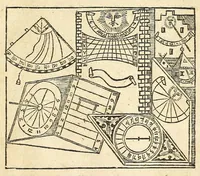Picture 1 of 37 from Der Horologien, oder Sonnen Vhren, künstliche Beschreibung : wie dieselbigen nach mancherley Ahrt an die Mauren, Wendte, Ebne, sie seyen ligendt, auffgerichtet, schreg, auch auff ronde, aussgehölte vnd sonst aller handt Instrument, auffzüreissen (1579), leaf 5