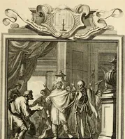 An illustration from Der sogenannte Sinn-lehr-und Geist-volle ... Todentanz : anietzo mit einigen einfältig, doch gut gemeynten Reimen und Versen versehen (1767)
