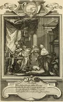 An illustration from Der sogenannte Sinn-lehr-und Geist-volle ... Todentanz : anietzo mit einigen einfältig, doch gut gemeynten Reimen und Versen versehen (1767)