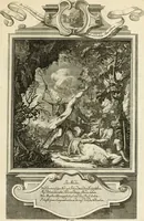 An illustration from Der sogenannte Sinn-lehr-und Geist-volle ... Todentanz : anietzo mit einigen einfältig, doch gut gemeynten Reimen und Versen versehen (1767)