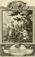 An illustration from Der sogenannte Sinn-lehr-und Geist-volle ... Todentanz : anietzo mit einigen einfältig, doch gut gemeynten Reimen und Versen versehen (1767)