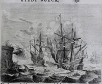 An illustration from Der zee-vaert lof : handelende vande gedenckwaerdighste zee-vaerden... in VI boecken beschreven (1634)