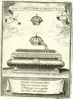 Picture 47 of 72 from Descripcion de las honras : que se hicieron ala Catholica Magd. de D. Phelippe quarto rey de las Españas y del nueuo mundo en el Real Conuento de la Encarnacion : que de horden de la reyna n[uest]ra señora como superintendente de las reales obras dispuso D. Baltasar Barroso de Ribera marques de Malpica ... (1666), leaf 220