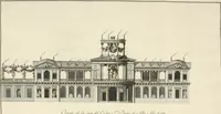 An illustration from Descripcion de los ornatos públicos con que la corte de Madrid ha solemnizado la feliz exâltacion al trono de los reyes nuestros señores don Carlos IIII. y doña Luisa de Borbon, y la jura del serenisimo señor don Fernando, principe de Asturias (1789)
