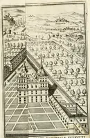 Picture 5 of 42 from Descripcion del real monasterio de San Lorenzo del Escorial : su magnifico templo, panteon, y palacio : compendiada de la descripcion antigua, y exornada con nuevas vistosas láminas de su planta y montéa : aumentada con la noticia de varias grandezas y alhajas con que han ilustrado los católicos reyes aquel maravilloso edificio, y coronada con un tratado apendice de los insignes profesores de las bellas artes estatuaria, arquitectura, y pintura, que concurrieron á su fundacion, y despues le han enriquecido con sus obras (1764), leaf 24