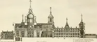 Picture 25 of 42 from Descripcion del real monasterio de San Lorenzo del Escorial : su magnifico templo, panteon, y palacio : compendiada de la descripcion antigua, y exornada con nuevas vistosas láminas de su planta y montéa : aumentada con la noticia de varias grandezas y alhajas con que han ilustrado los católicos reyes aquel maravilloso edificio, y coronada con un tratado apendice de los insignes profesores de las bellas artes estatuaria, arquitectura, y pintura, que concurrieron á su fundacion, y despues le han enriquecido con sus obras (1764), leaf 261