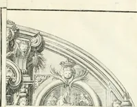 An illustration from Descripcion del real monasterio de San Lorenzo del Escorial : su magnifico templo, panteon, y palacio : compendiada de la descripcion antigua, y exornada con nuevas vistosas láminas de su planta y montéa : aumentada con la noticia de varias grandezas y alhajas con que han ilustrado los católicos reyes aquel maravilloso edificio, y coronada con un tratado apendice de los insignes profesores de las bellas artes estatuaria, arquitectura, y pintura, que concurrieron á su fundacion, y despues le han enriquecido con sus obras (1764)